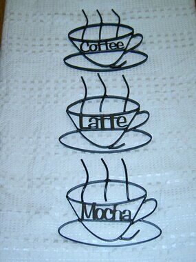 Metal Coffee Wall Hanging Decor, Set of 3